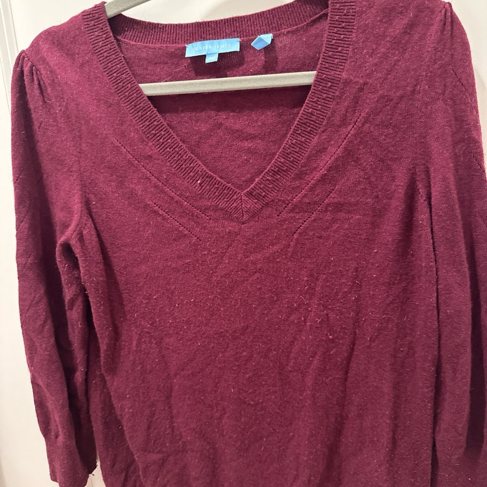 Draper James Red Fitted 3/4 Sleeve Hoodie
